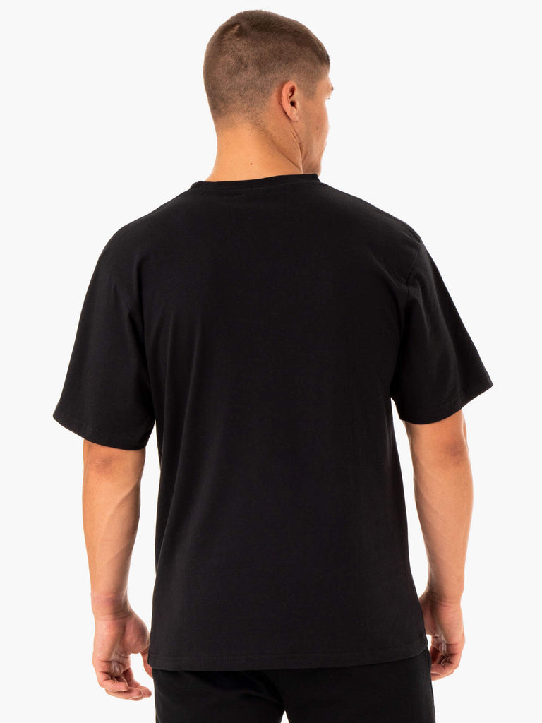 black rib oversized men's t-shirt