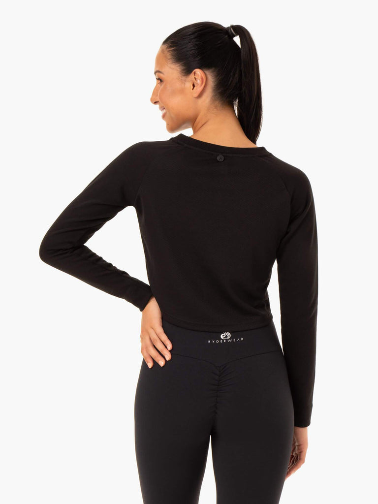 Staples Cropped Sweater - Black - Ryderwear