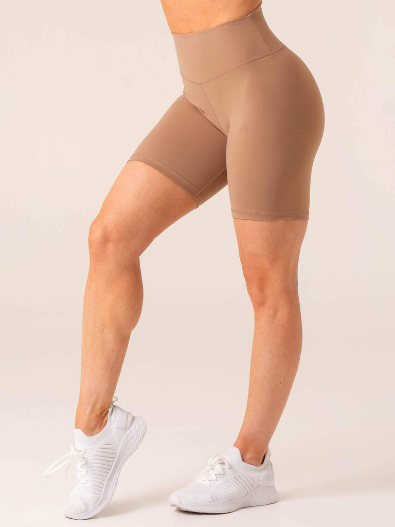 Unstoppable High Waisted Scrunch Shorts - Peach - Ryderwear