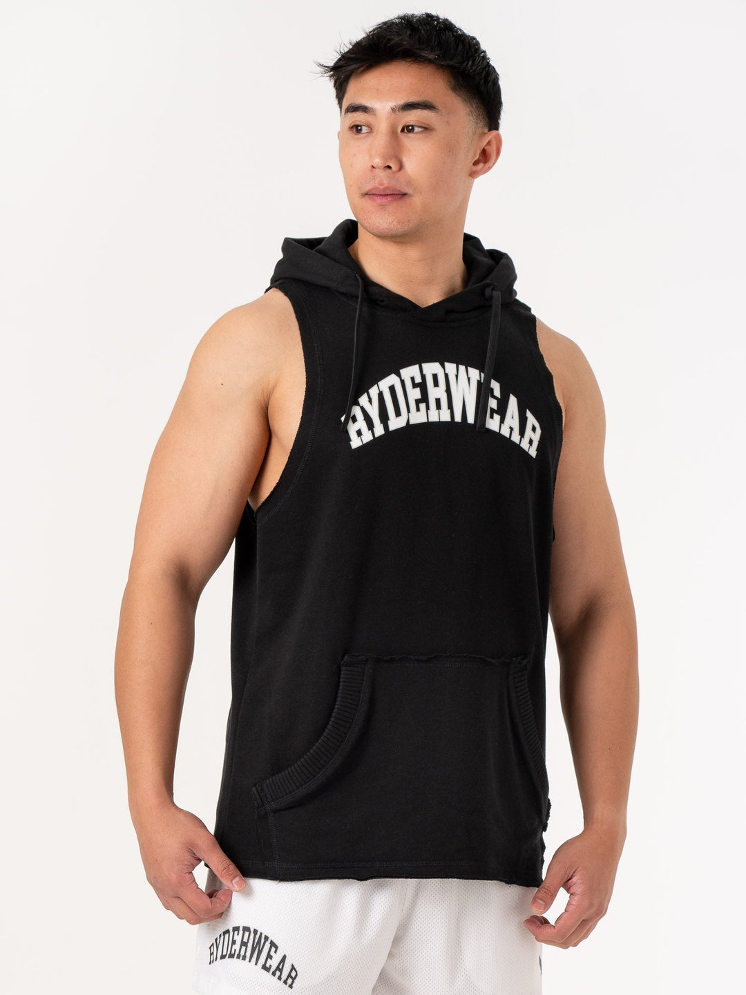 Collegiate Sleeveless Hoodie - Black Clothing Ryderwear 