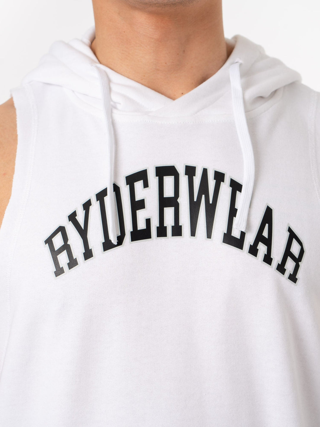 Collegiate Sleeveless Hoodie - White Clothing Ryderwear 