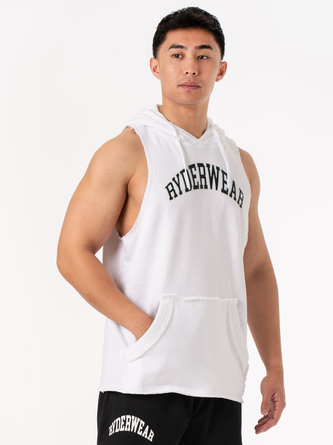 Collegiate Sleeveless Hoodie - White Clothing Ryderwear 