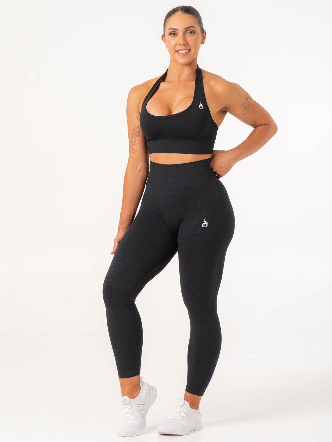 Contour Seamless Leggings - Black Marl Clothing Ryderwear 