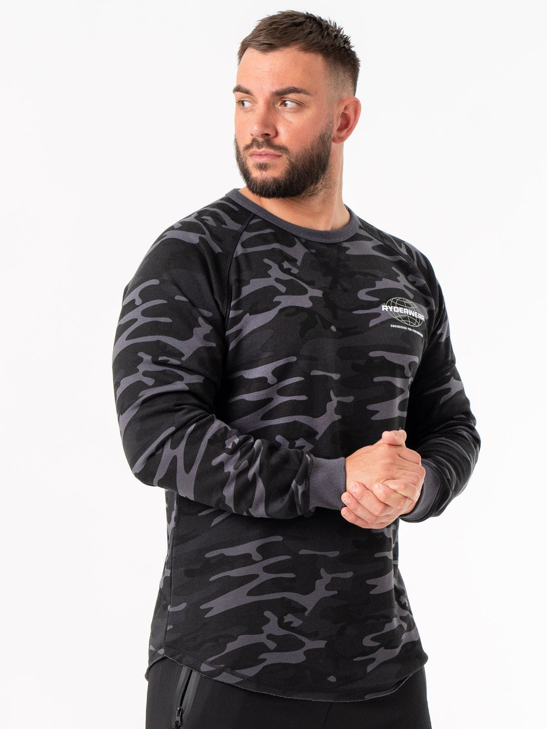 Energy Crew Neck - Black Camo Clothing Ryderwear 