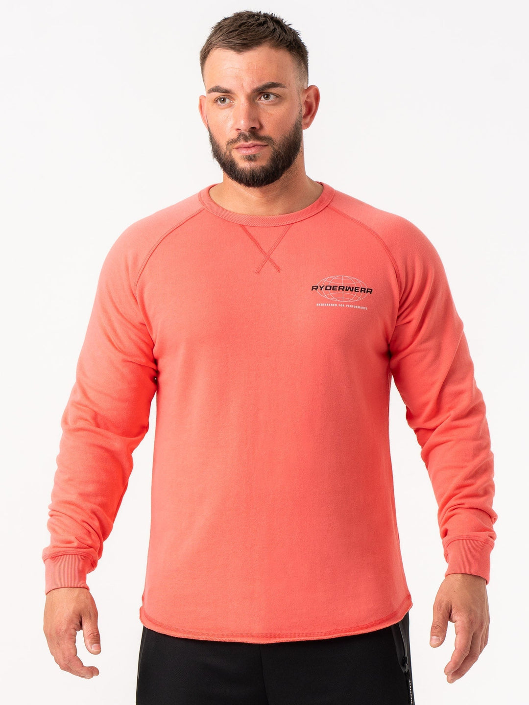 Energy Crew Neck - Coral Clothing Ryderwear 