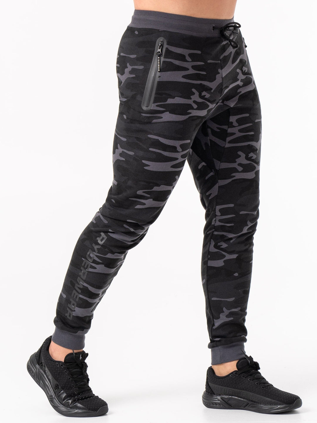 Ryderwear Mens Energy Track Pants Black Camo L