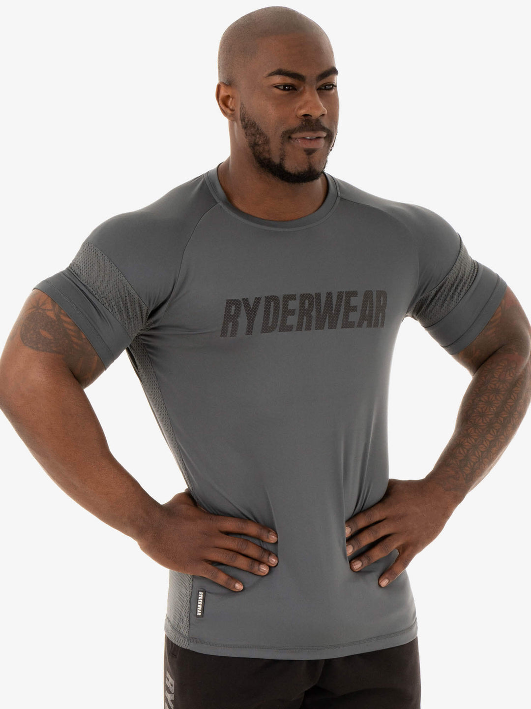 Flex Mesh T-Shirt - Charcoal Clothing Ryderwear 