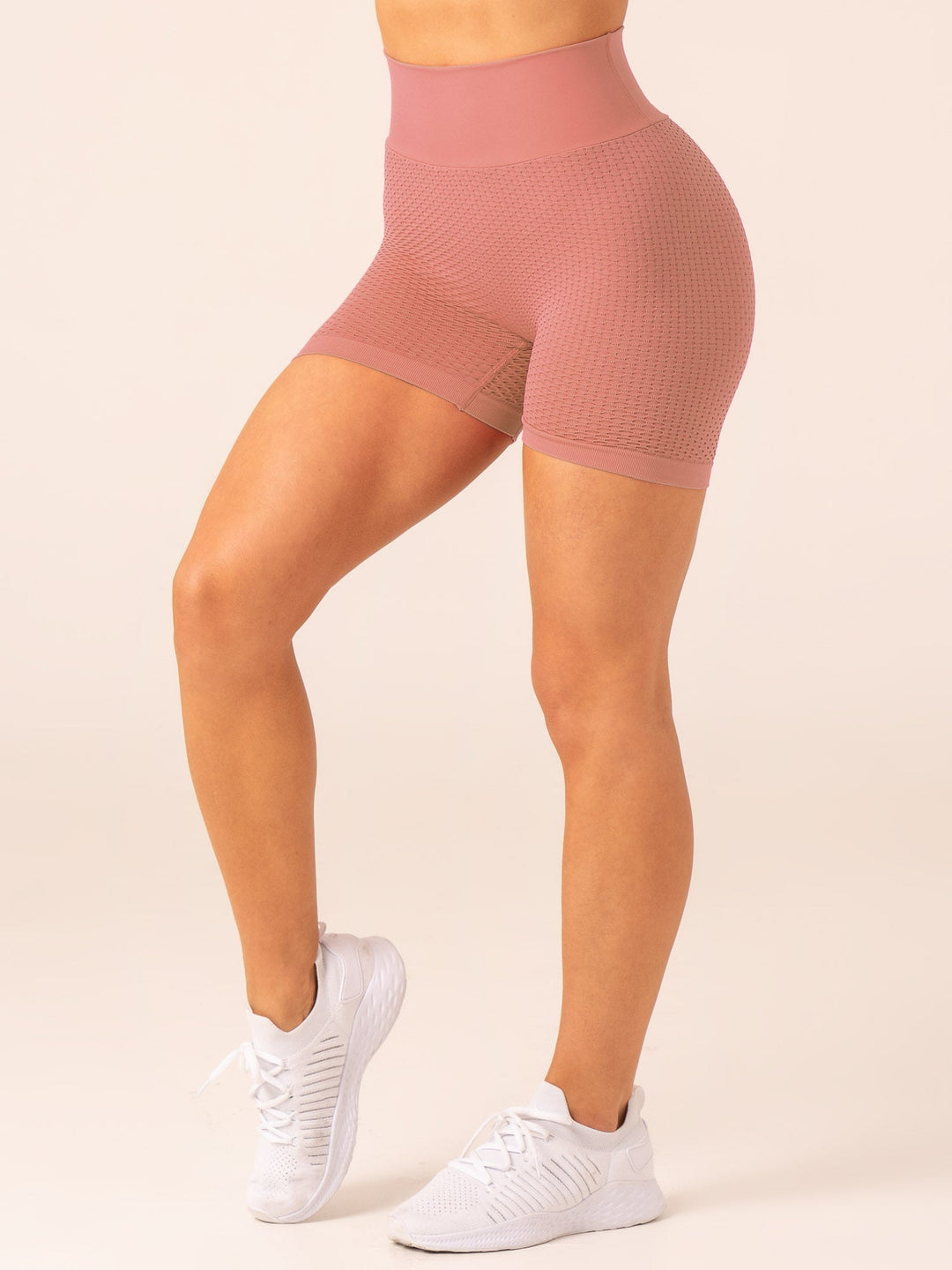 Honeycomb Scrunch Seamless Shorts - Dusty Pink Clothing Ryderwear 