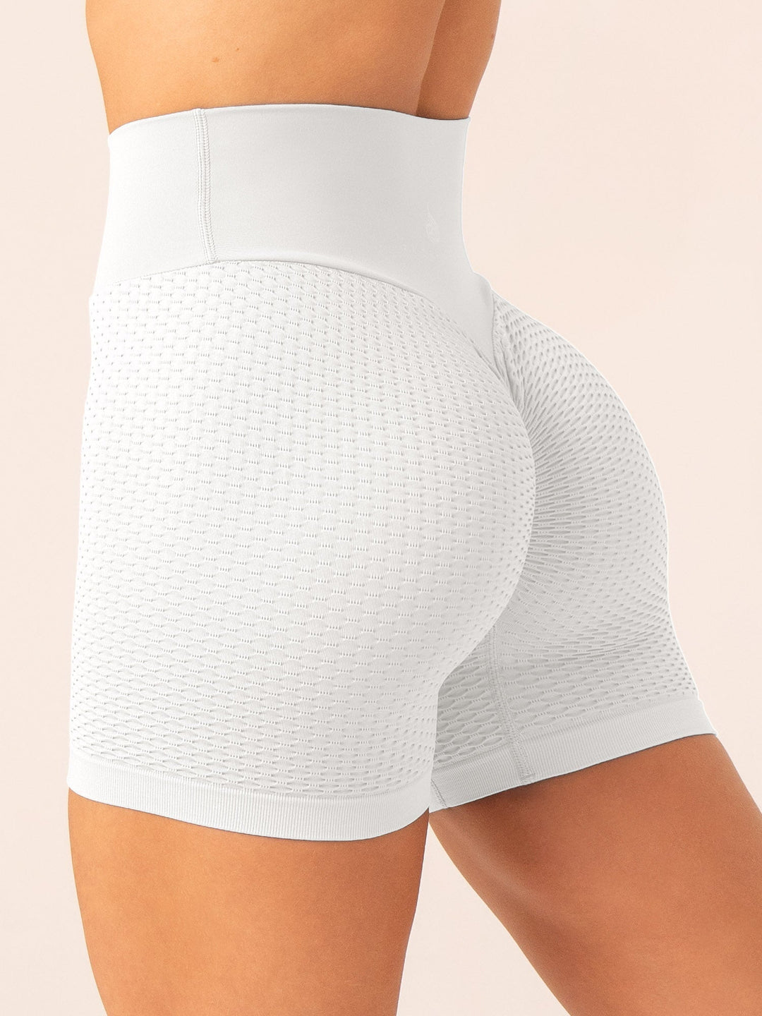 Honeycomb Scrunch Seamless Shorts - White Clothing Ryderwear 