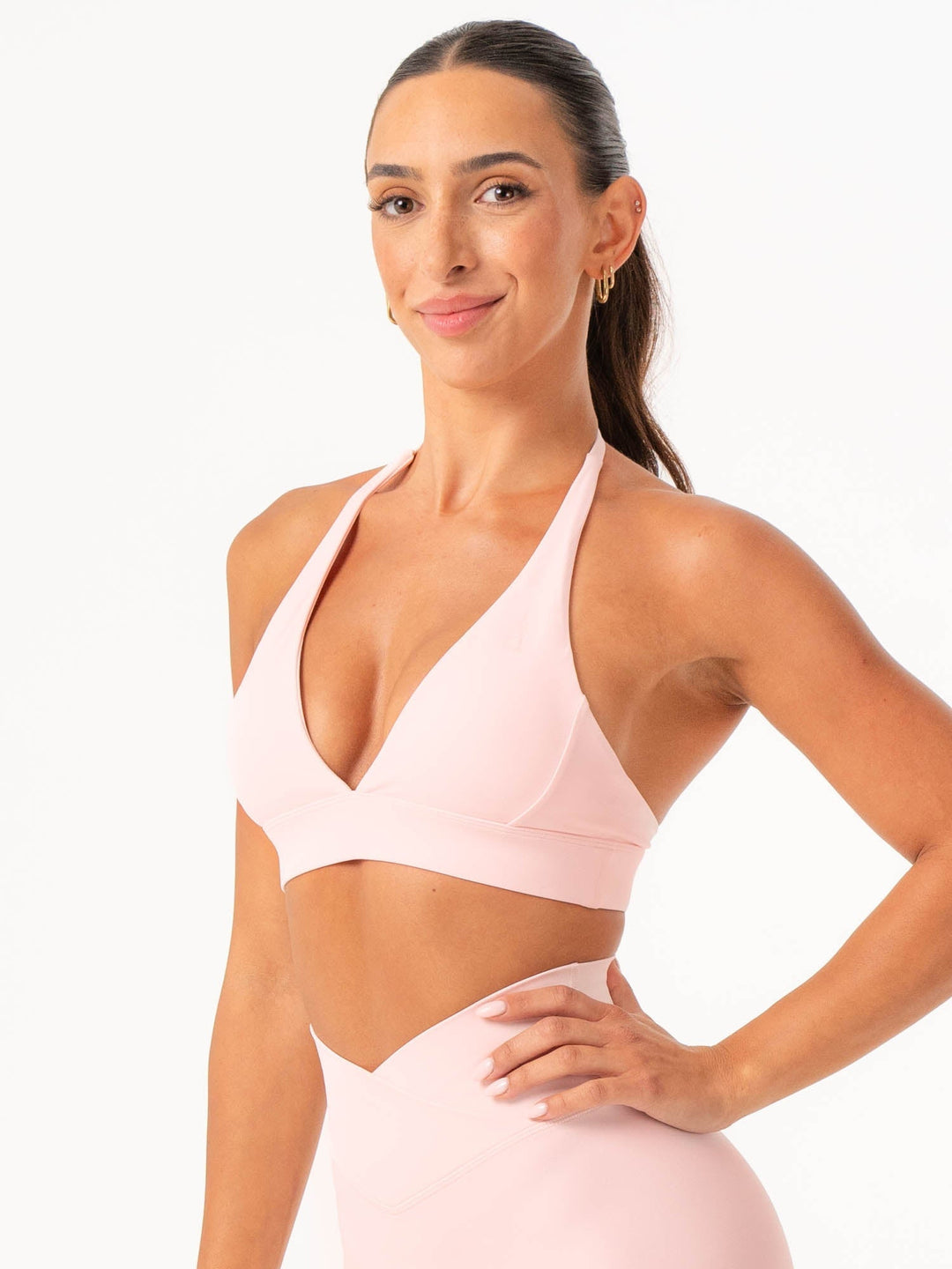 NKD Halter Sports Bra - Pink Musk Clothing Ryderwear 