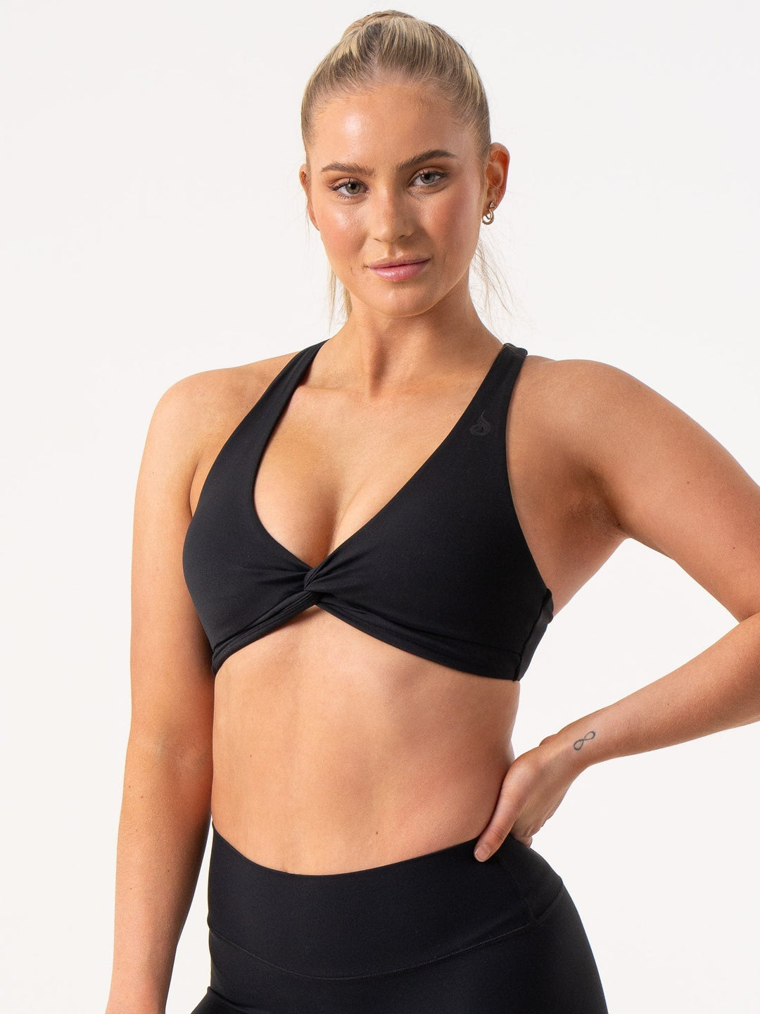 NKD Knot Sports Bra - Black Clothing Ryderwear 