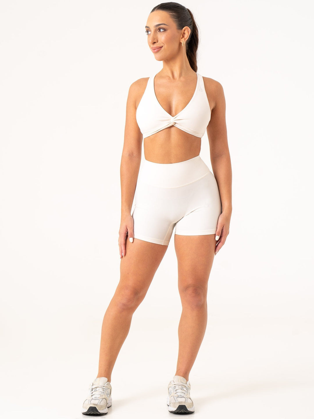 NKD Knot Sports Bra - Off White Clothing Ryderwear 