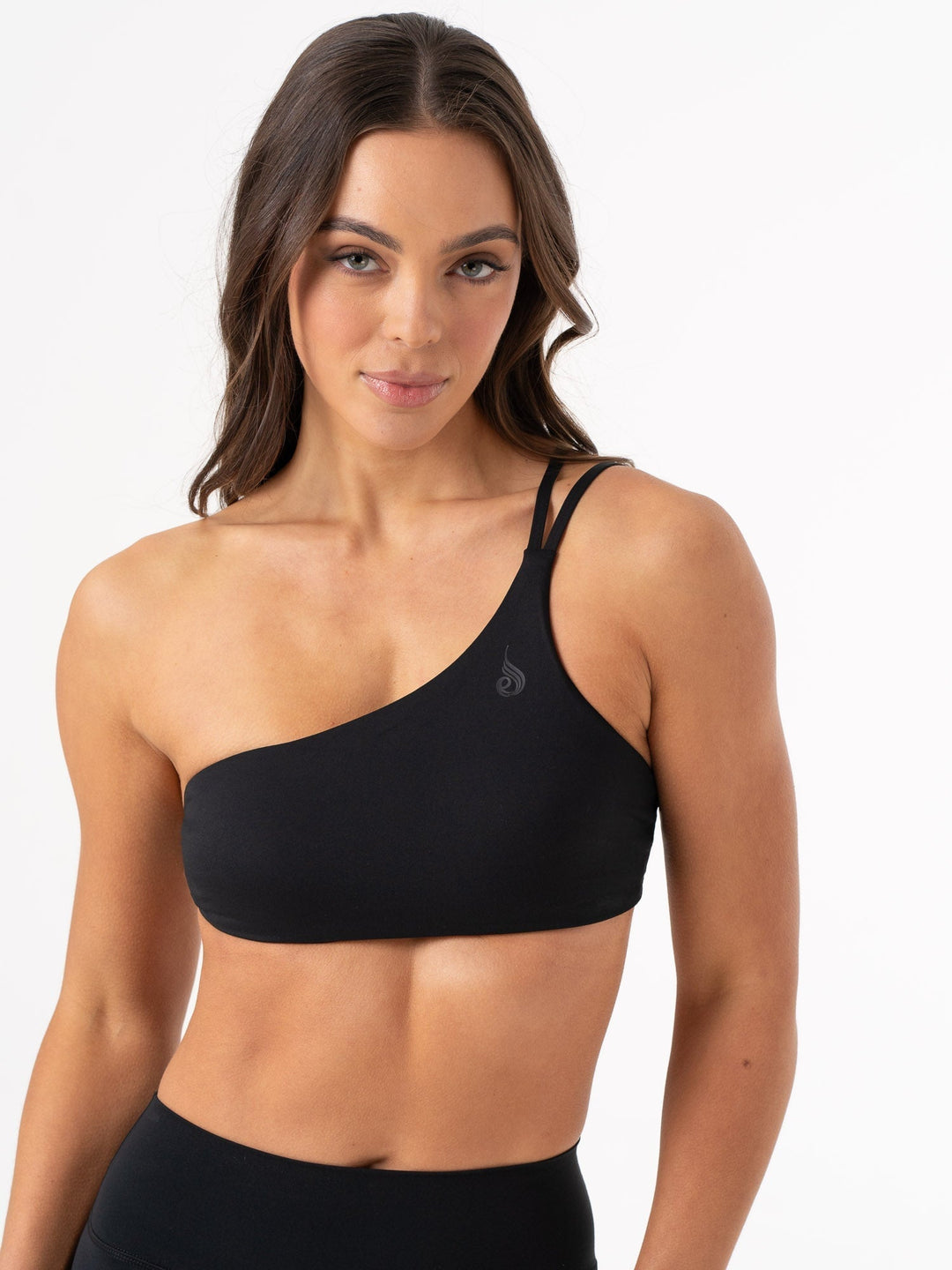 NKD One Shoulder Sports Bra - Black Clothing Ryderwear 