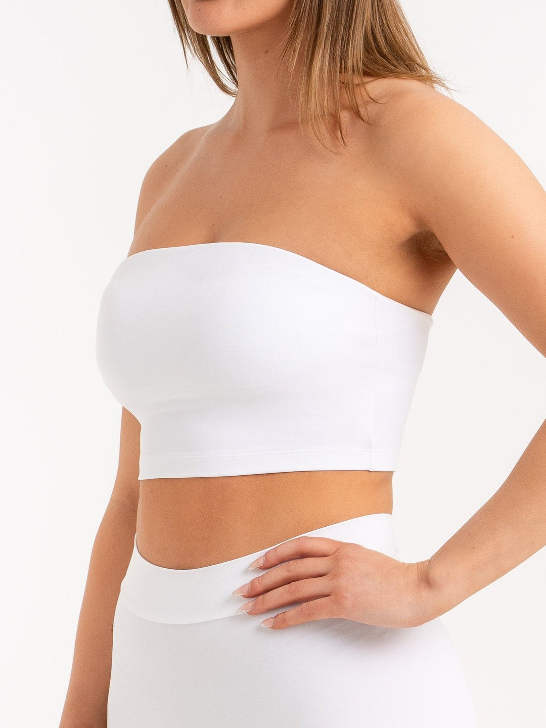 NKD Strapless Tank Bra - White Clothing Ryderwear 