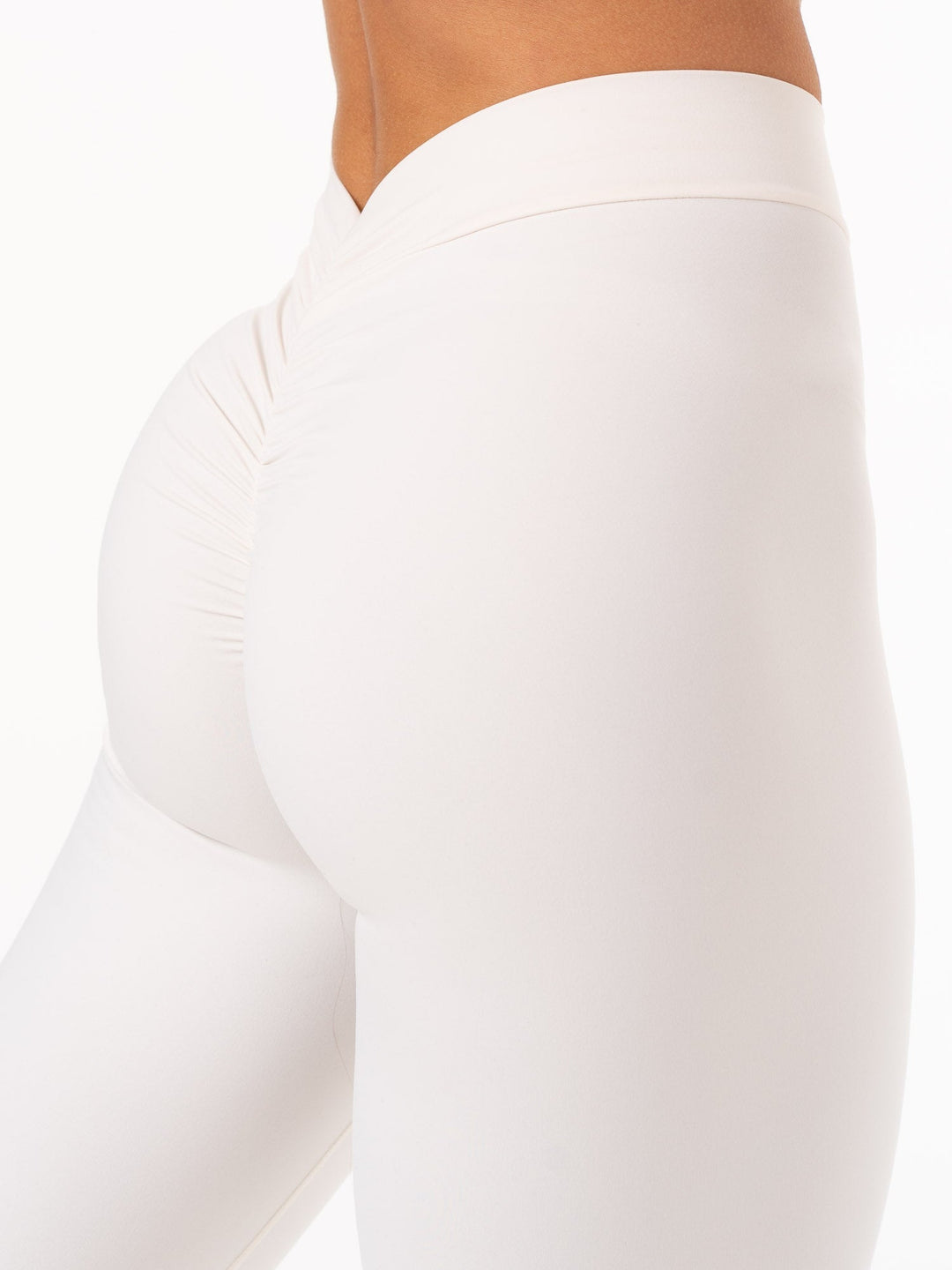 NKD V Scrunch Leggings - Ivory Clothing Ryderwear 