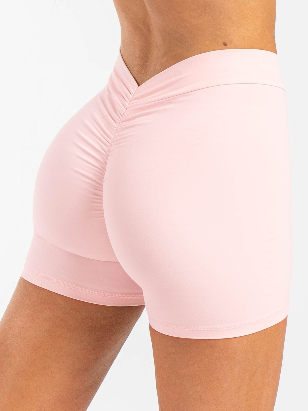 NKD V Scrunch Shorts - Pink Musk Clothing Ryderwear 