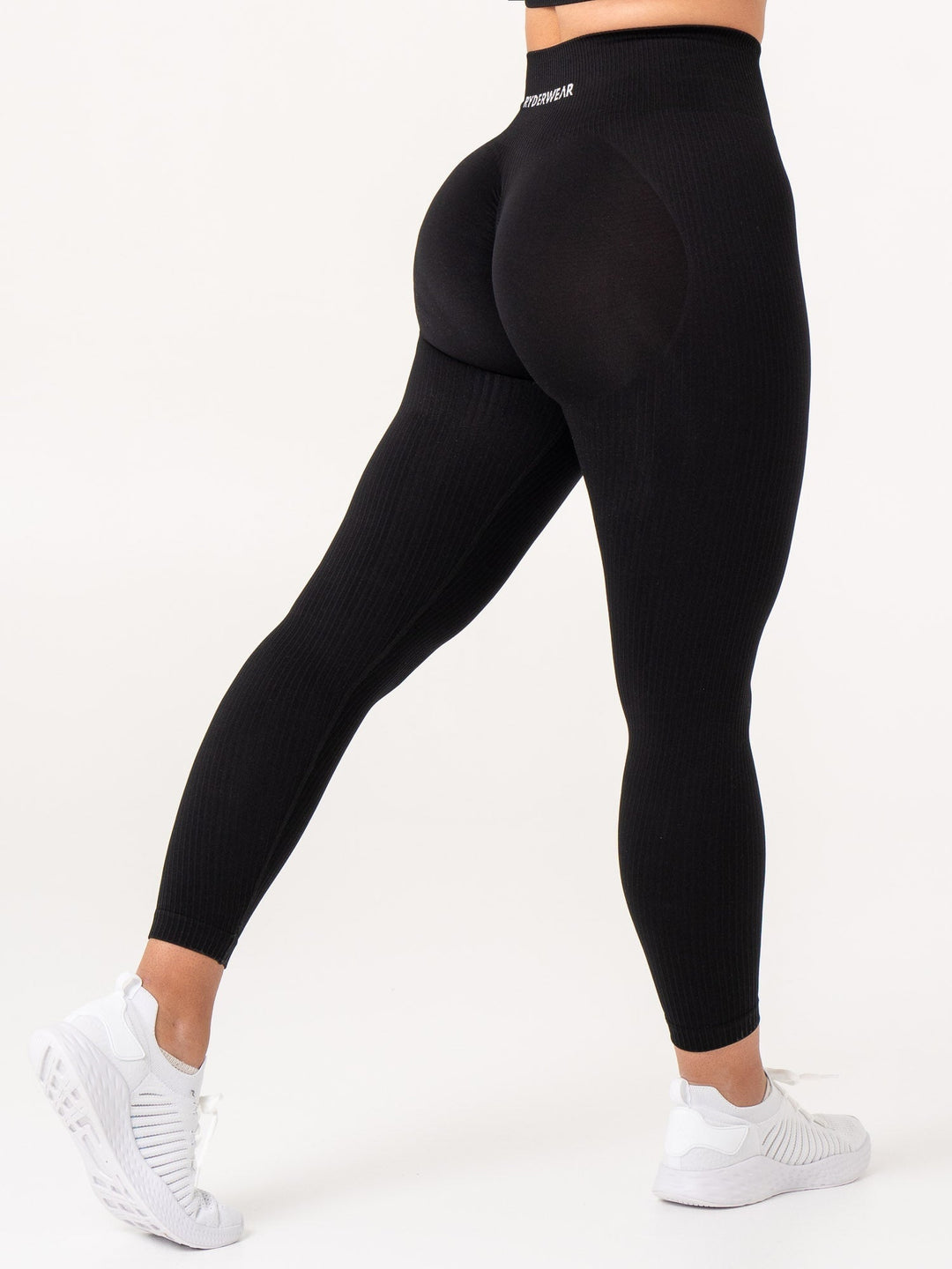 Rib Scrunch Seamless Leggings - Black Clothing Ryderwear 