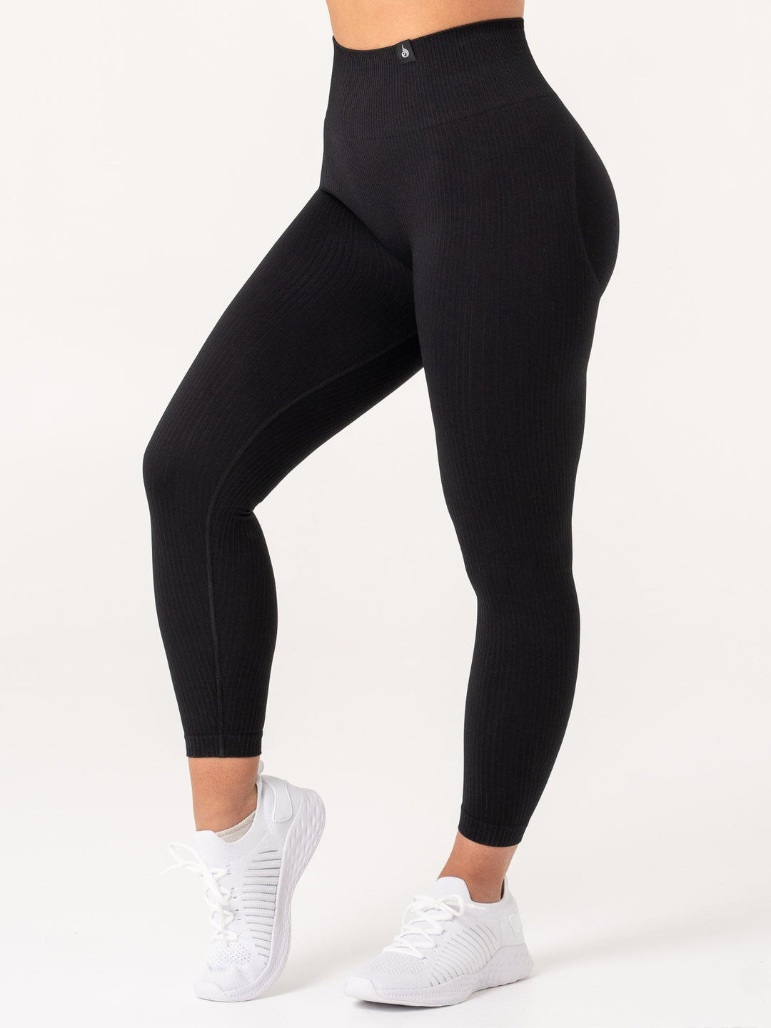 Rib Scrunch Seamless Leggings - Black Clothing Ryderwear 