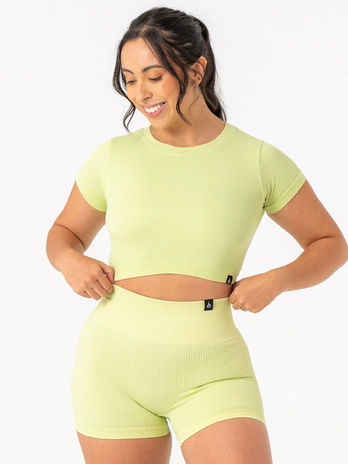 Rib Seamless T-Shirt Lime