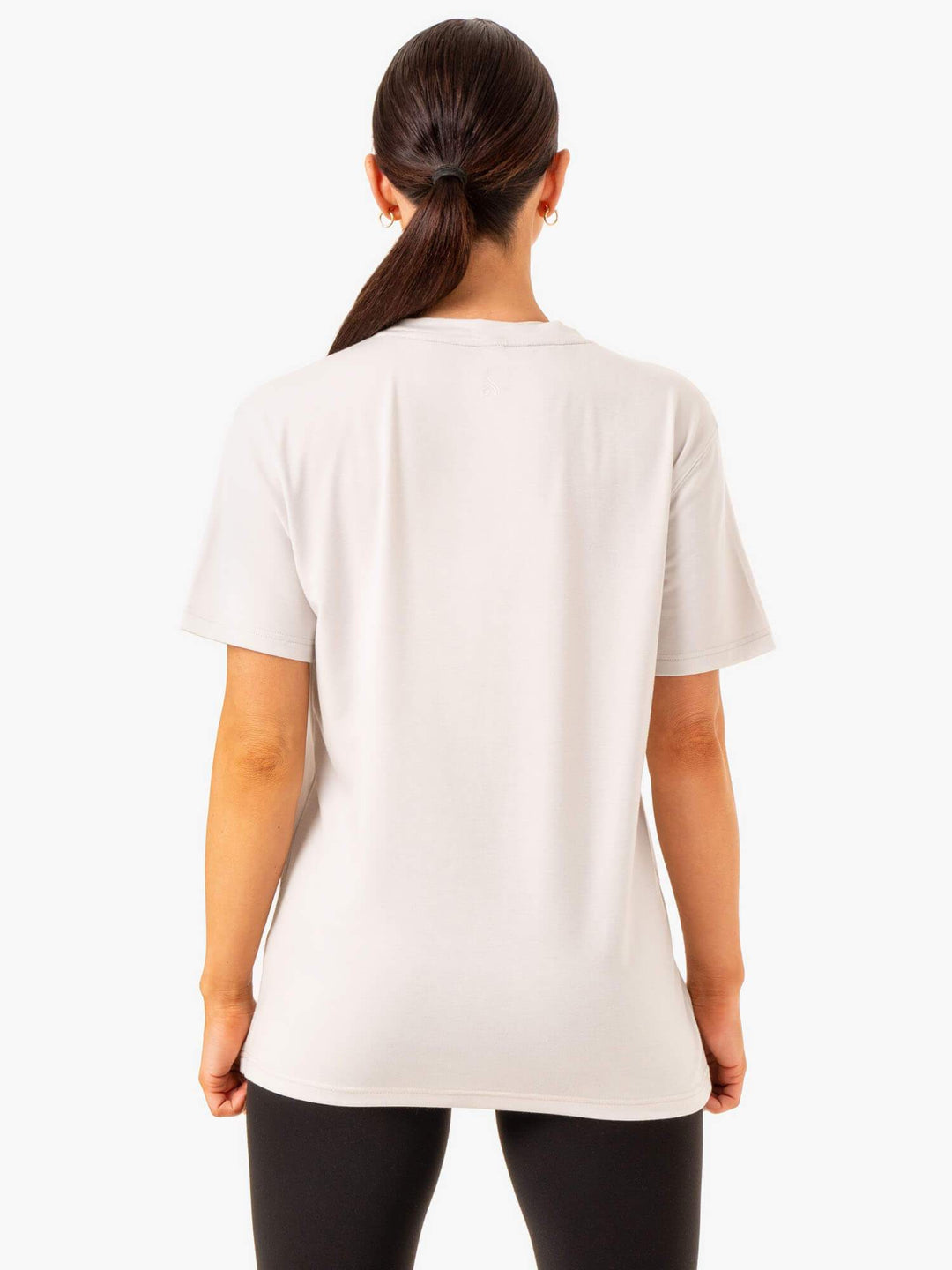 Boyfriend Longline T-Shirt - Snow Grey Clothing Ryderwear 
