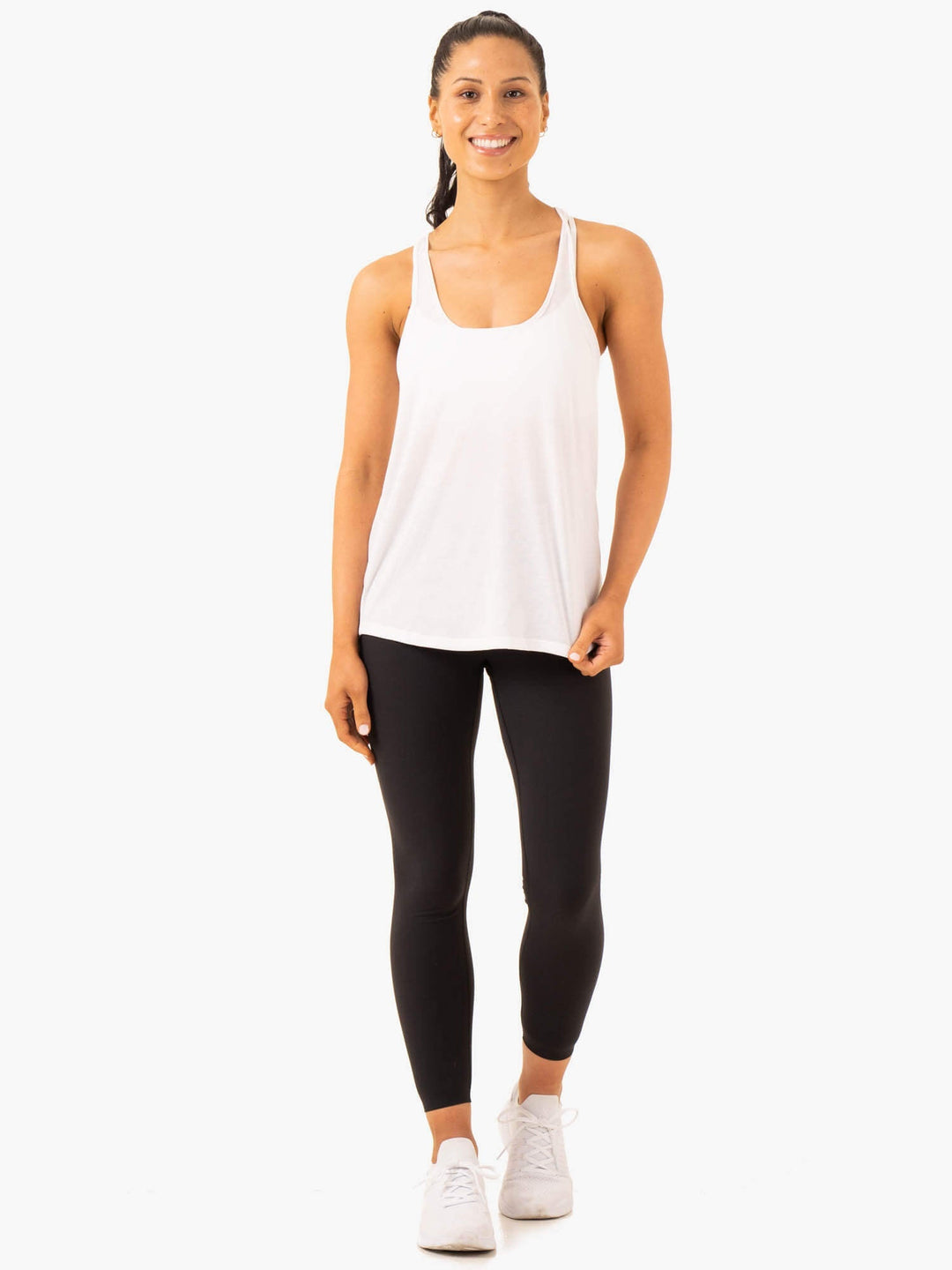 Ease Relaxed Tank - White Clothing Ryderwear 