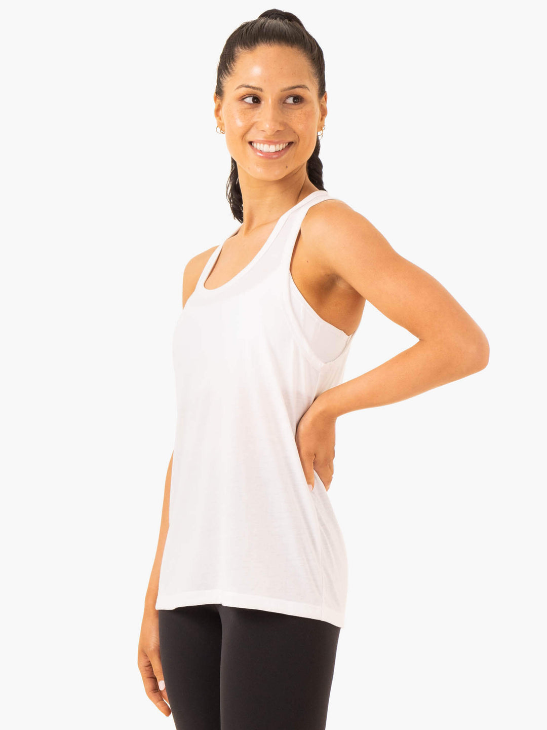 Ease Relaxed Tank - White Clothing Ryderwear 