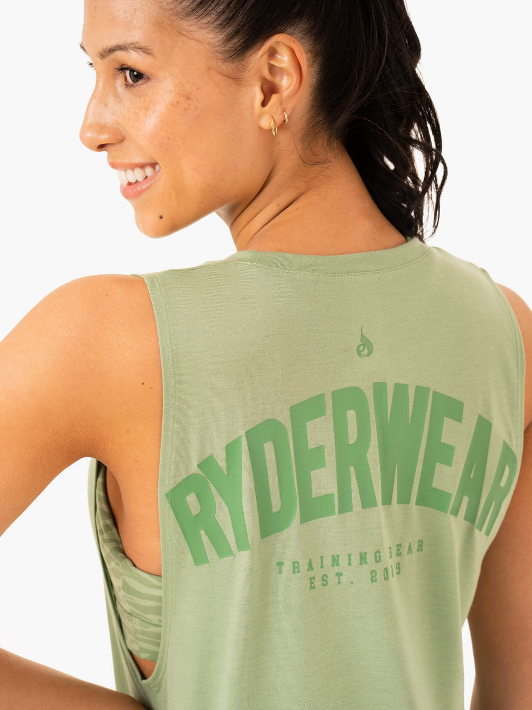 Emerge Training Tank - Jade Green Clothing Ryderwear 