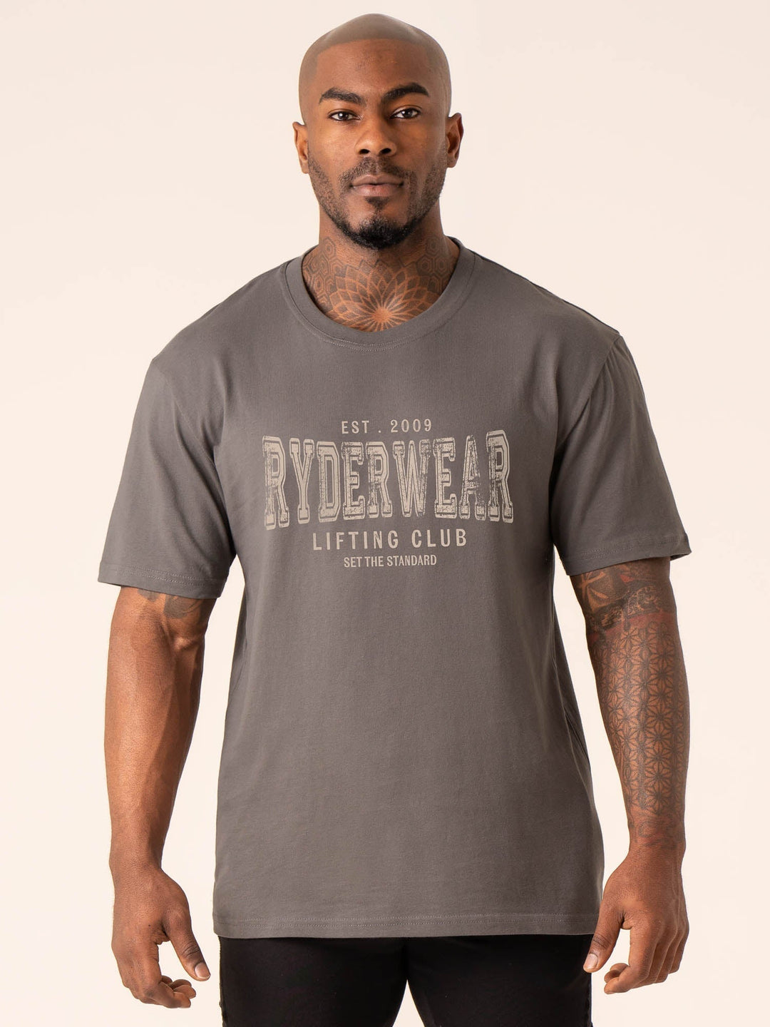 Grit Oversized T-Shirt - Charcoal Clothing Ryderwear 