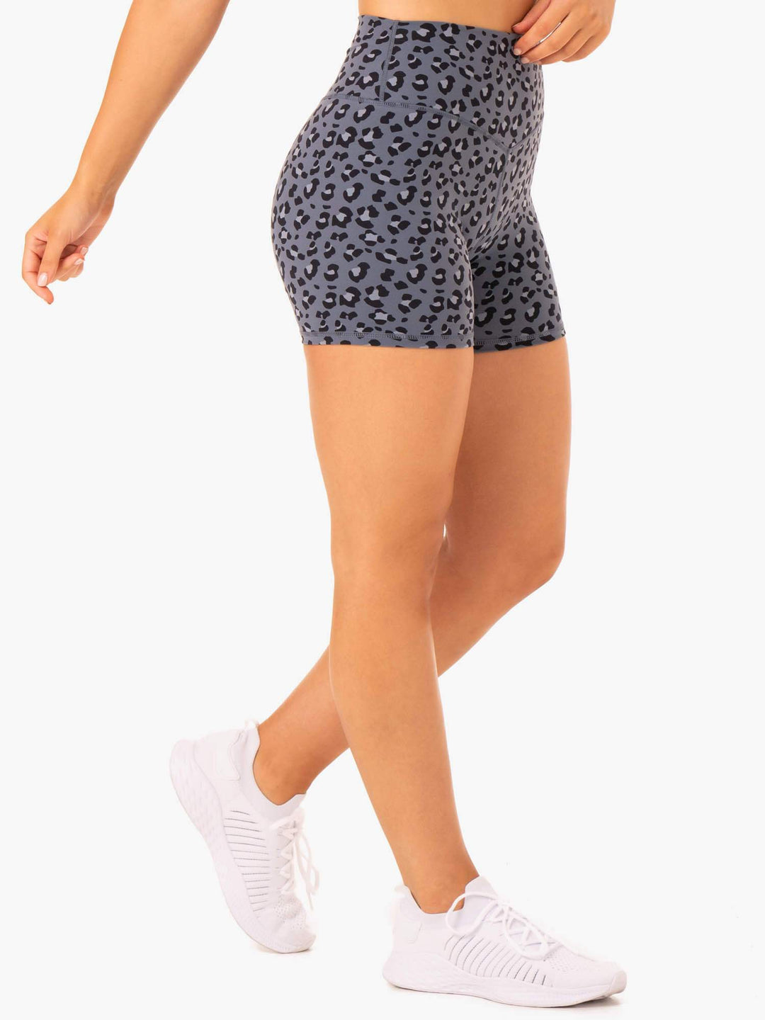 Hybrid Mid Length Shorts - Steel Blue Leopard Clothing Ryderwear 