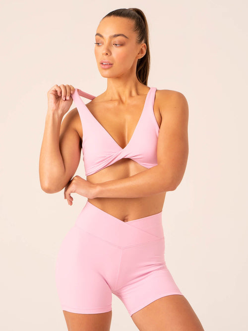 Momentum Twist Sports Bra Candy Pink