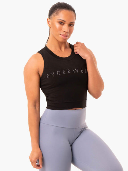 Motion Crop Top - Black - Ryderwear