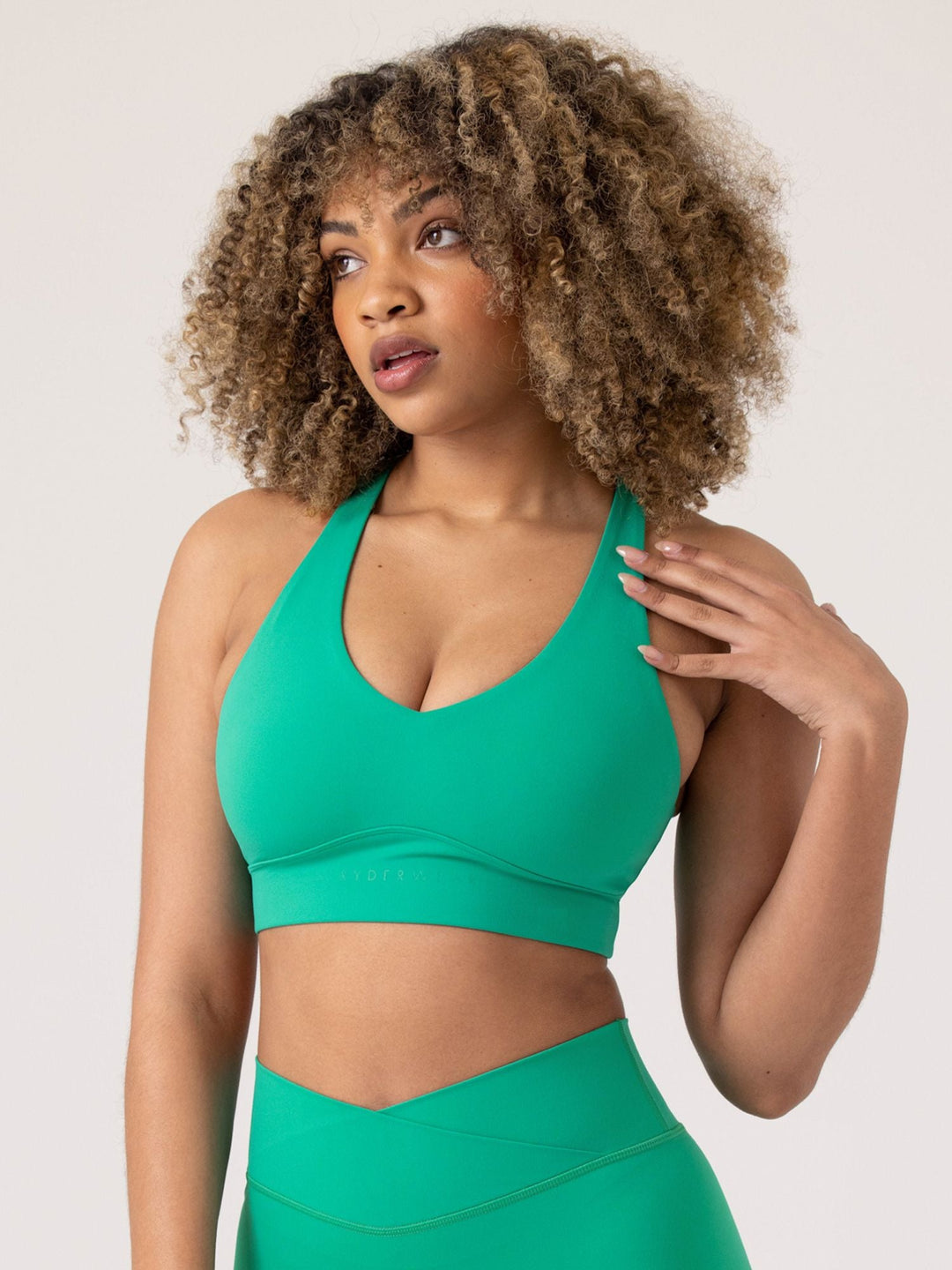 NKD Cross Over Sports Bra - Green Clothing Ryderwear 