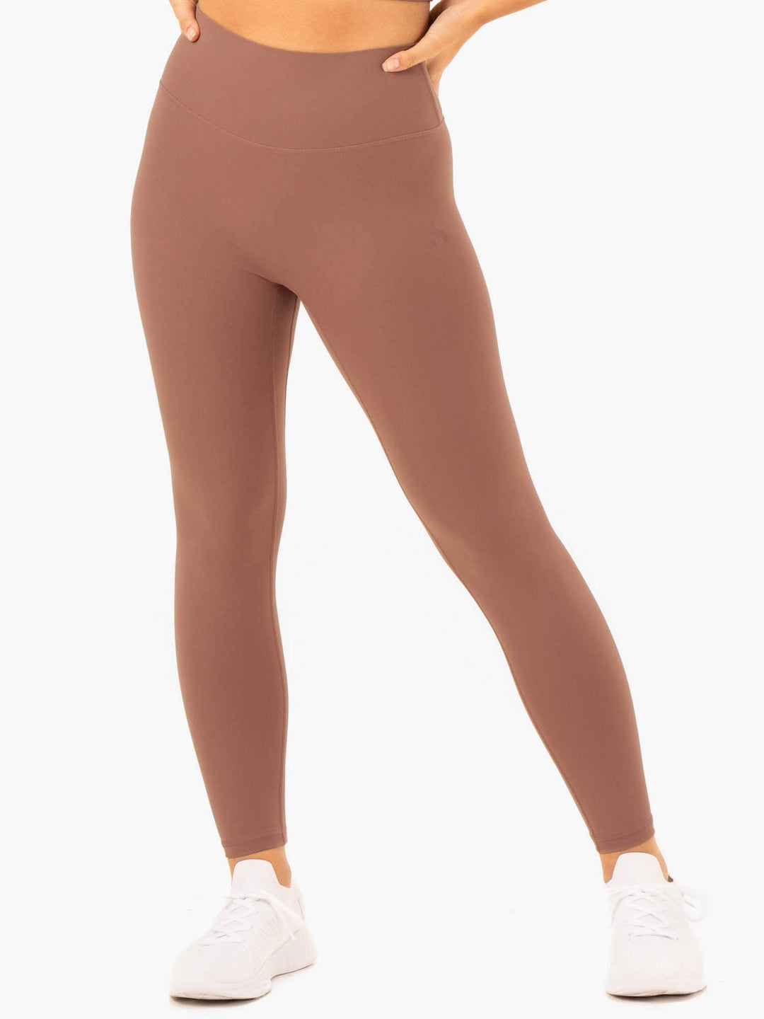 NKD Refine High Waisted Leggings - Mocha Clothing Ryderwear 