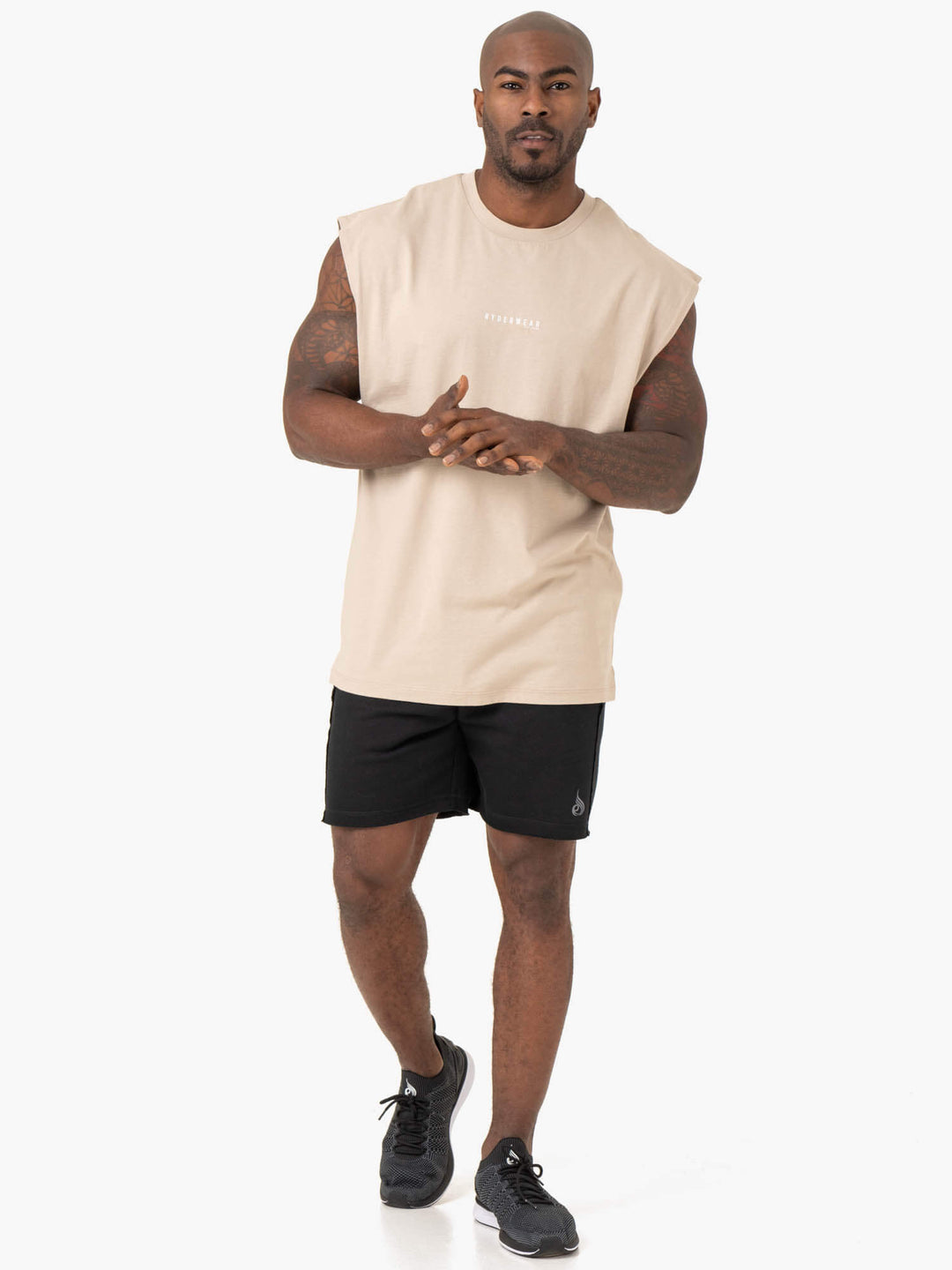 Pursuit Wide Cut Tank - Sand Clothing Ryderwear 