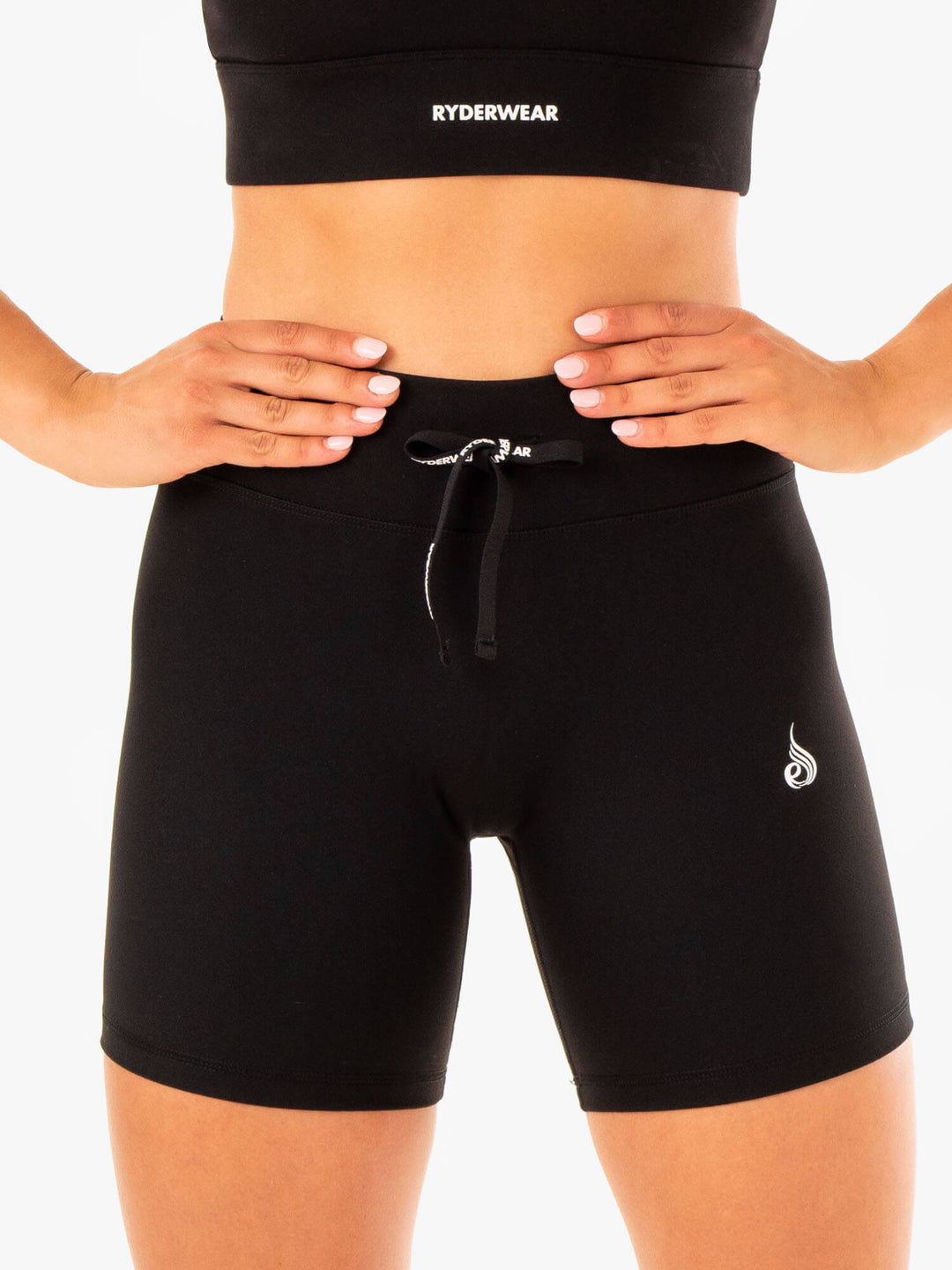 Replay High Waisted Shorts - Black Clothing Ryderwear 