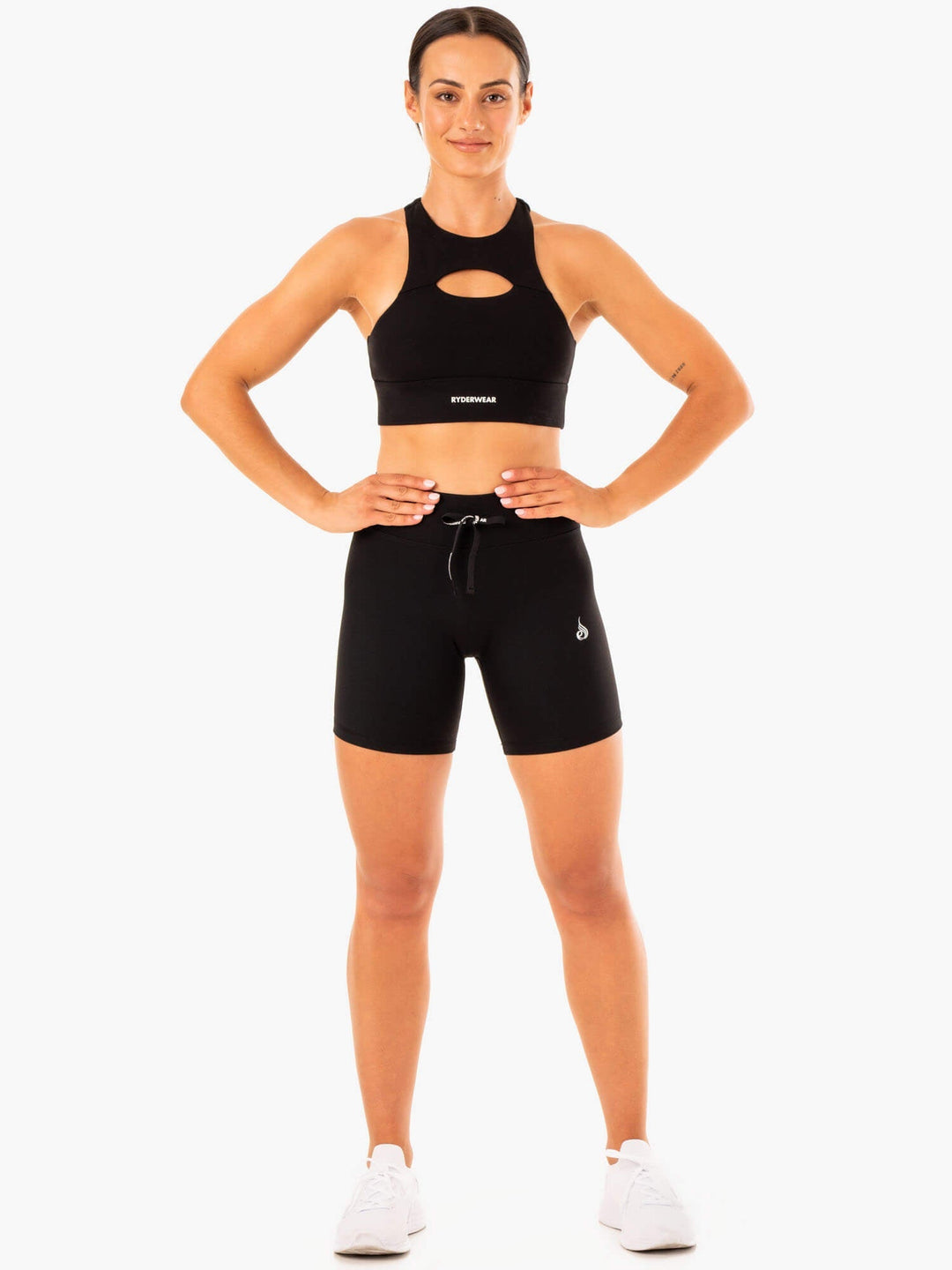 Replay High Waisted Shorts - Black Clothing Ryderwear 