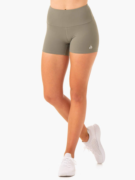 Staples Scrunch Bum Booty Shorts - Khaki - Ryderwear