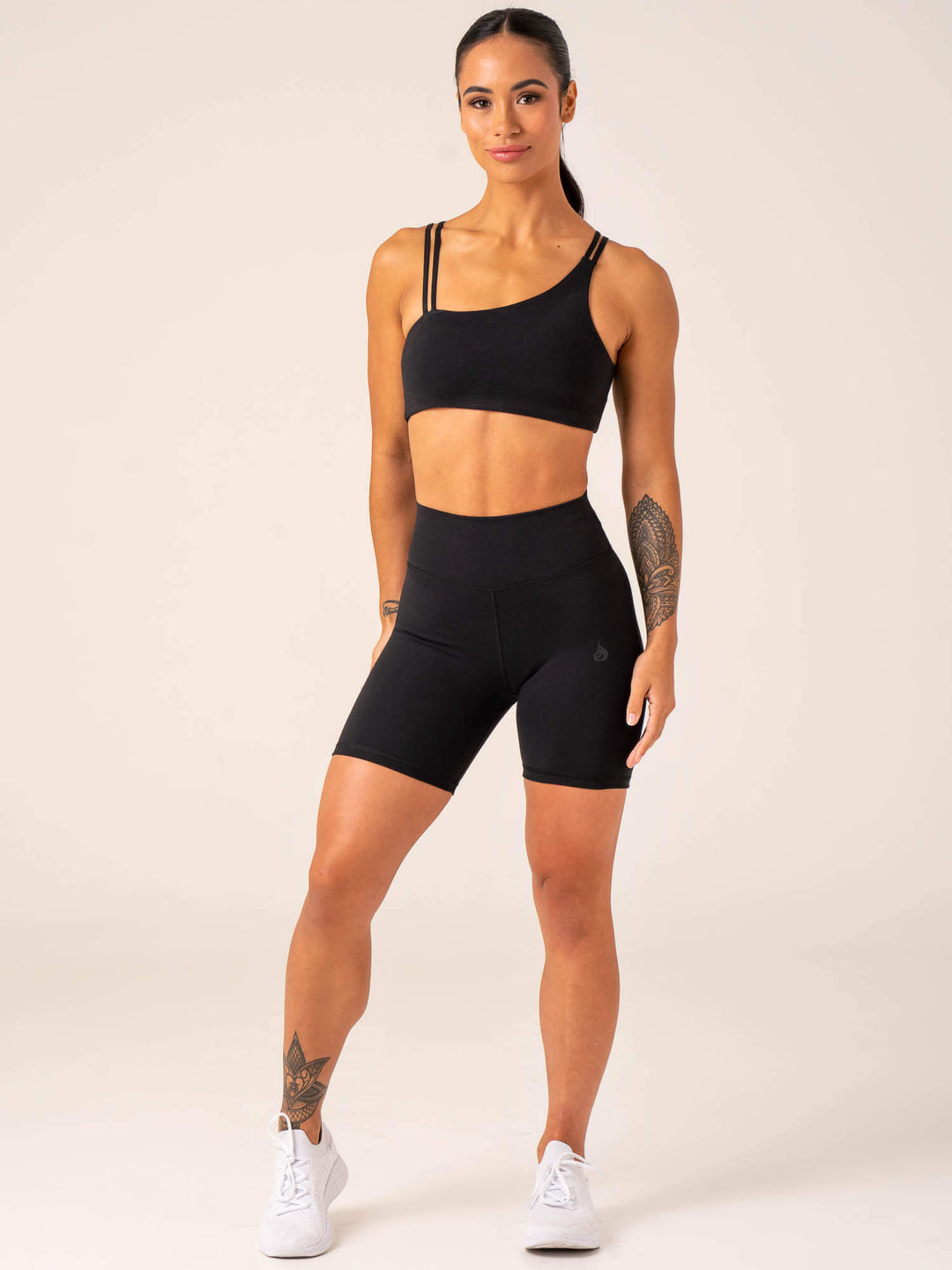 Unstoppable High Waisted Scrunch Shorts - Black Clothing Ryderwear 